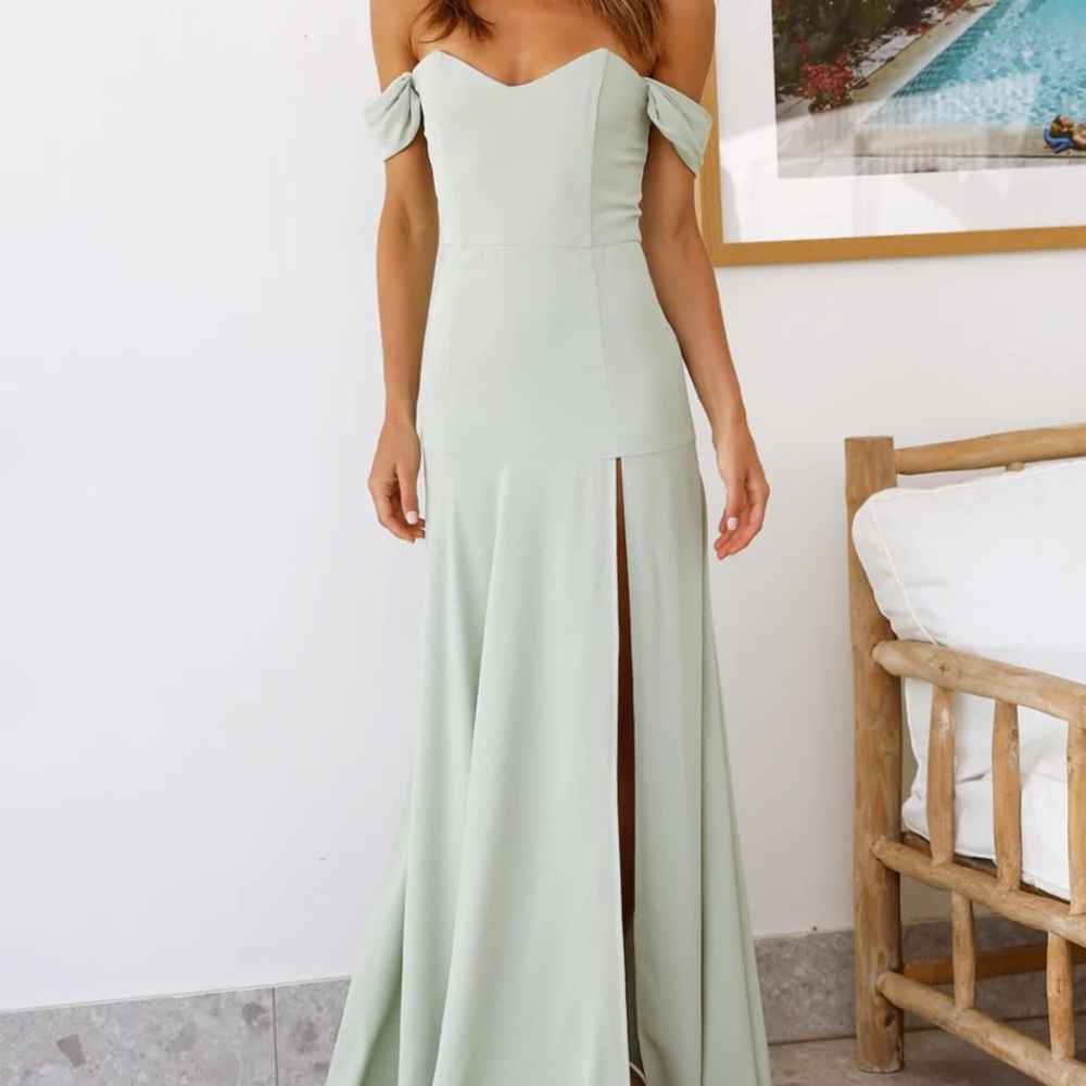 Hello Molly Sage Green Dress